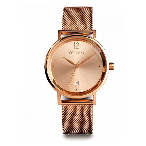 Mesh Rosé Gold Calender 36mm